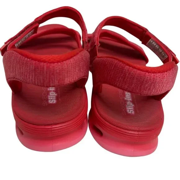 Skechers Women On The Go Glide Step 2.0 Sling Back Sandals Shoes Red 9 bv - Picture 8 of 11